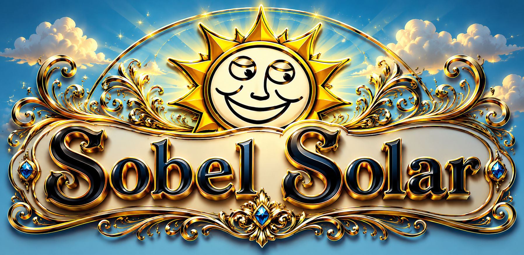 Sobel Solar ornate sun logo